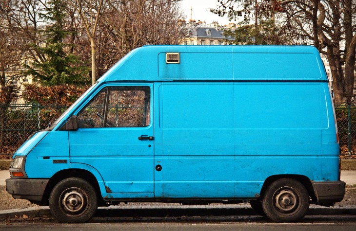 blue, truck, paris