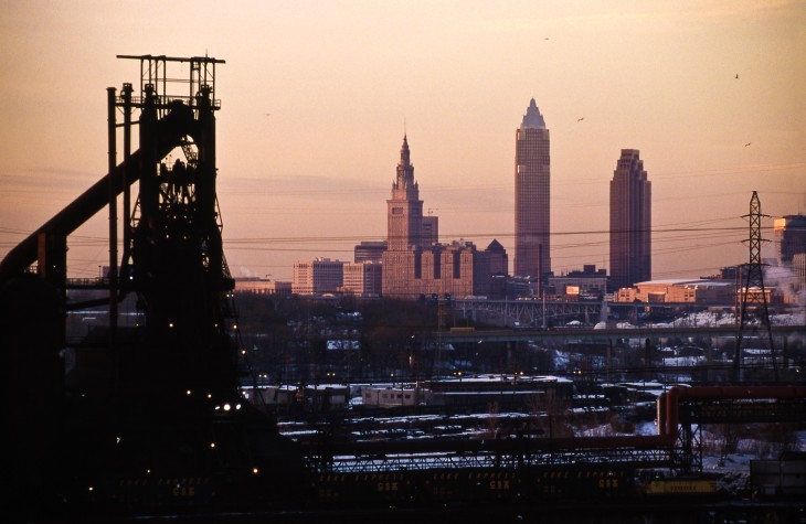 ltv cleveland works down town in background