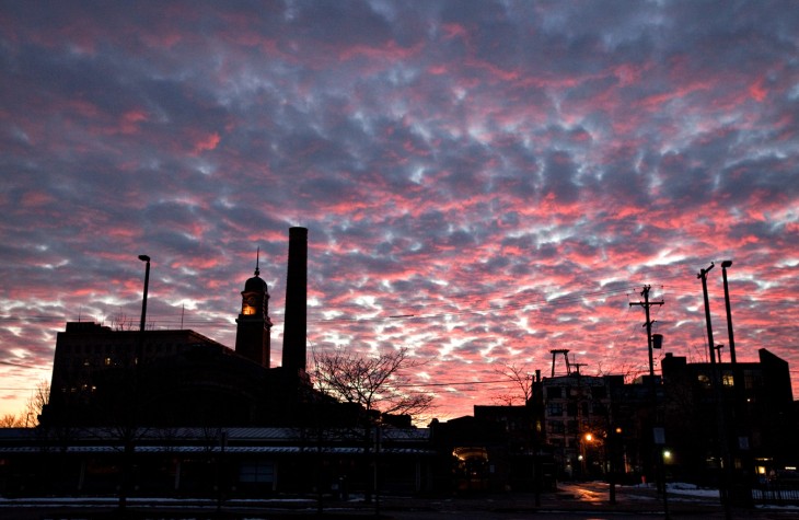 ohio city, sunset, cleveland, ohio