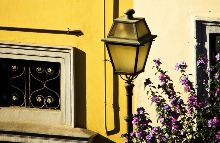 rome, italy, yellow, streetlamp